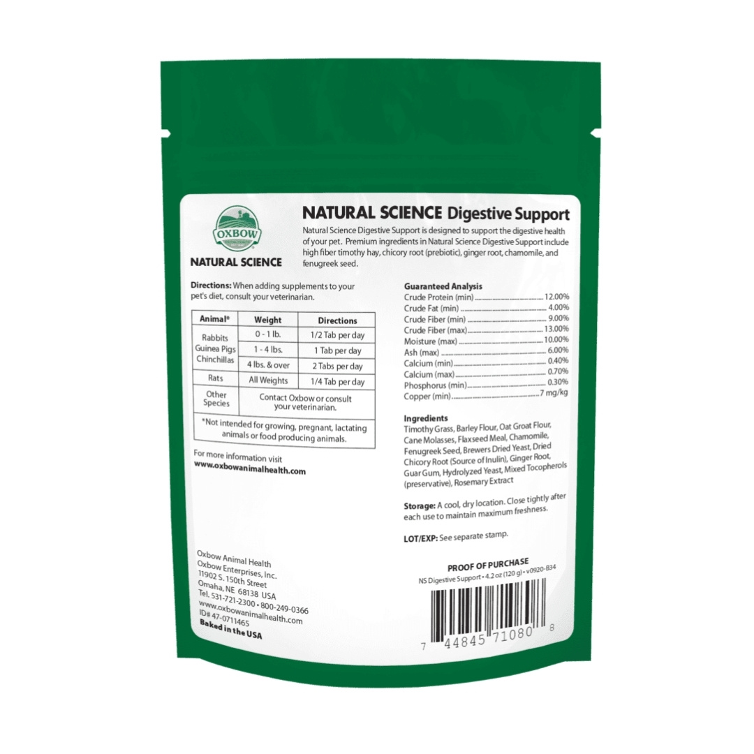 OXBOW NATURAL SCIENCE DIGESTIVE SUPPORT SUPPLEMENTS 120G 4.2OZ image 2