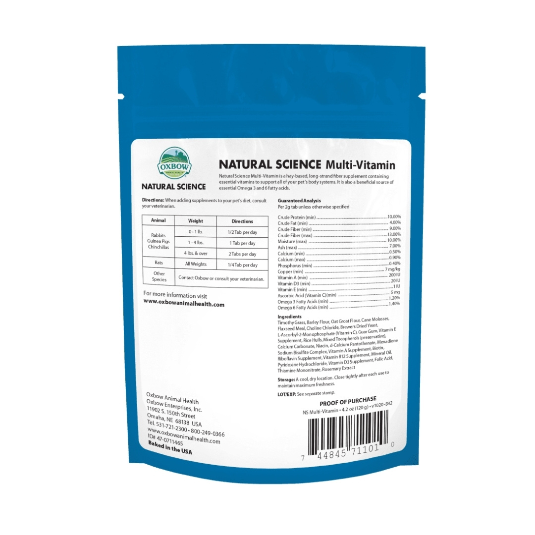 OXBOW NATURAL SCIENCE MULTI-VITAMIN SUPPLEMENTS 120G 4.2OZ image 2