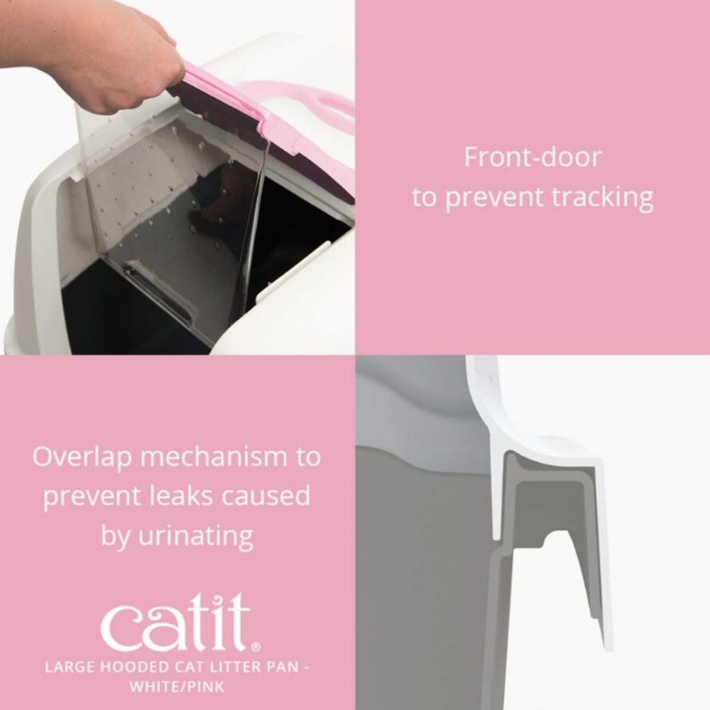 CATIT REGULAR HOODED CAT PAN PINK image 4