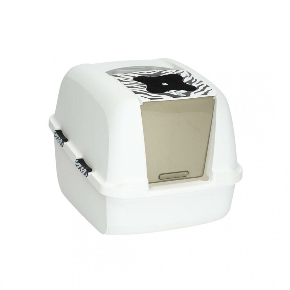 CATIT REGULAR HOODED CAT PAN WHITE TIGER image 7