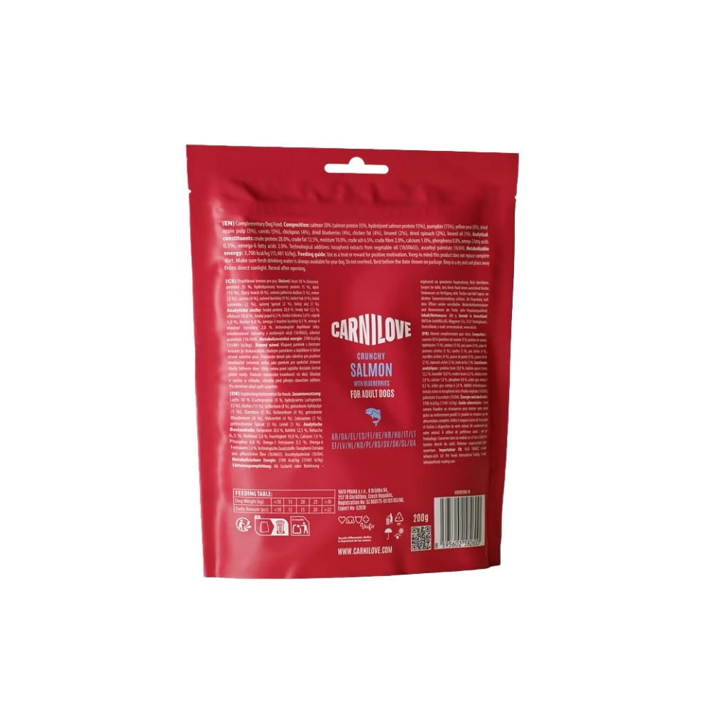CARNILOVE DOG 200G CRUNCHY SALMON WITH BLUEBERRIES DOG SNACK image 4