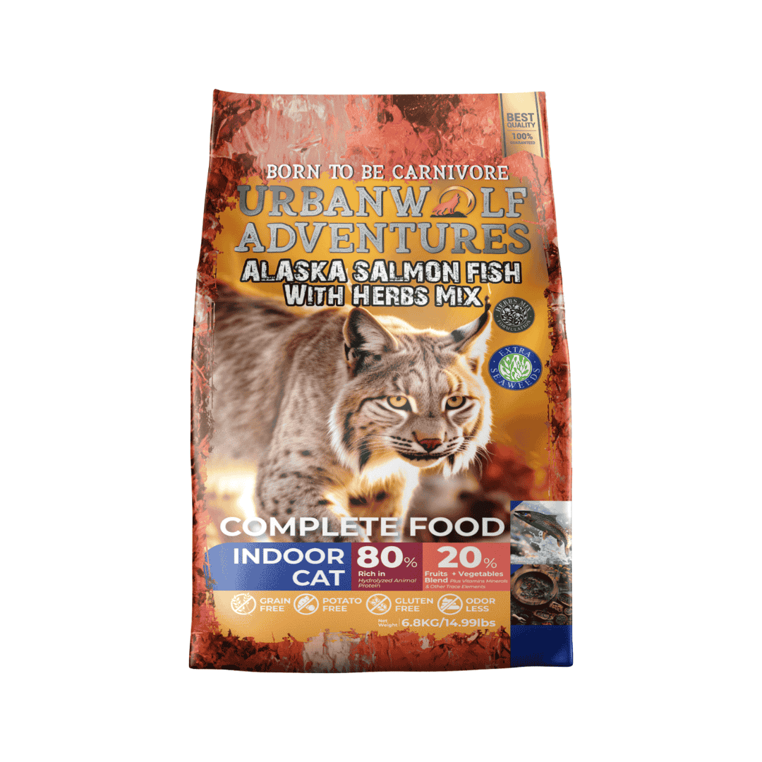 URBANWOLF ADVENTURES INDOOR CAT ALASKA SALMON FISH WITH HERBS MIX DRY CAT FOOD image 3