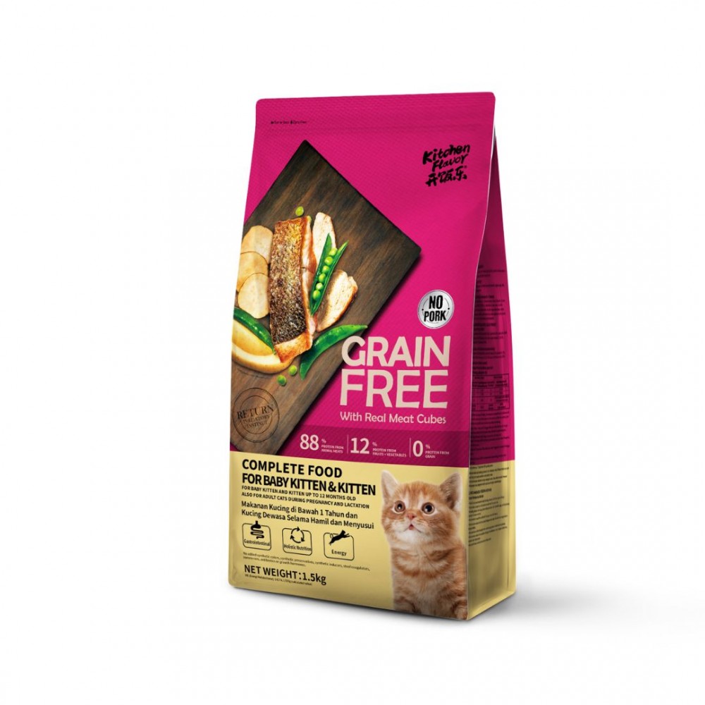 KITCHEN FLAVOR CAT 1.5KG GRAIN FREE COMPLETE FOOD FOR BABY KITTEN & KITTEN image 2