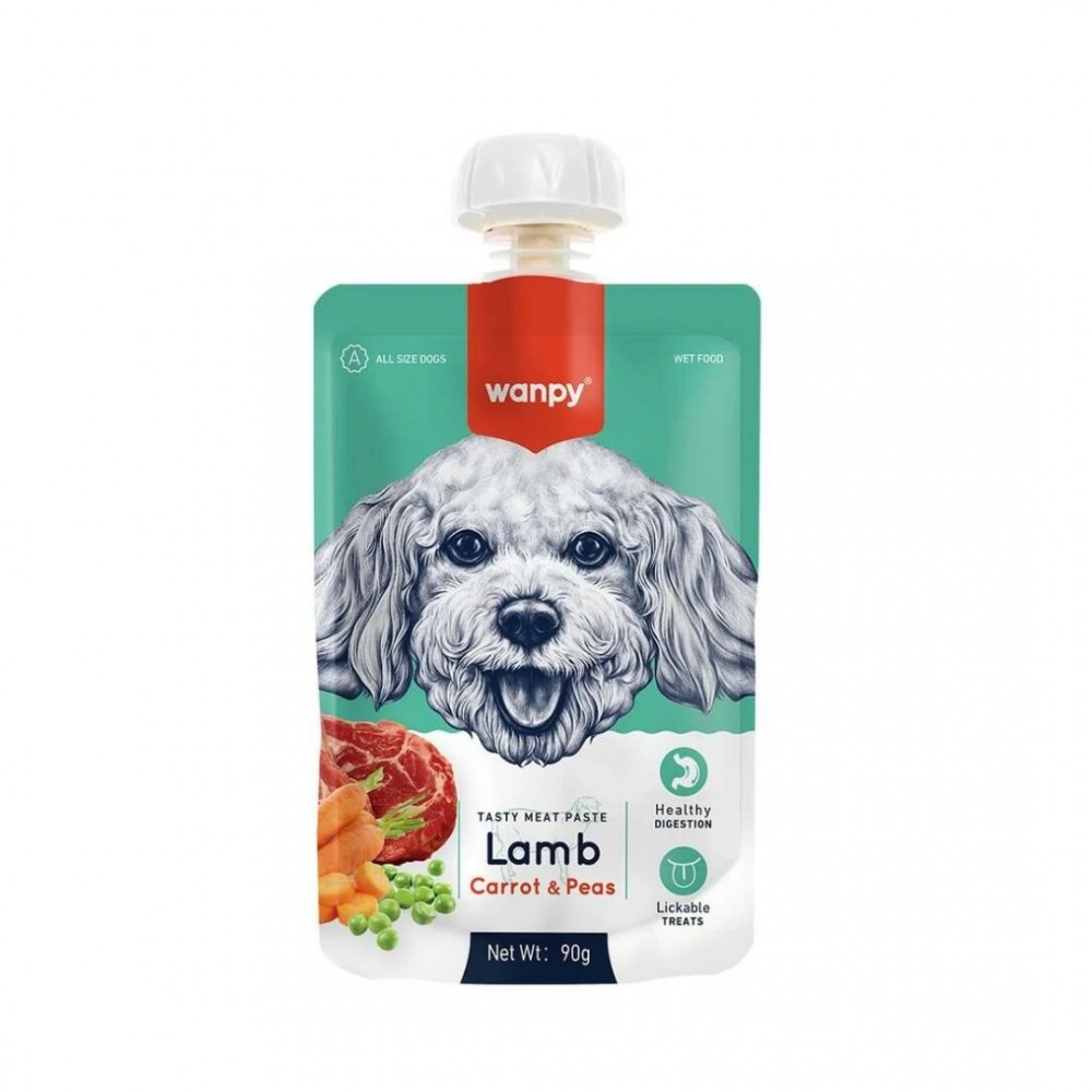 WANPY DOG 90G LAMB + CARROT & PEA TASTY MEAT PASTE image 2