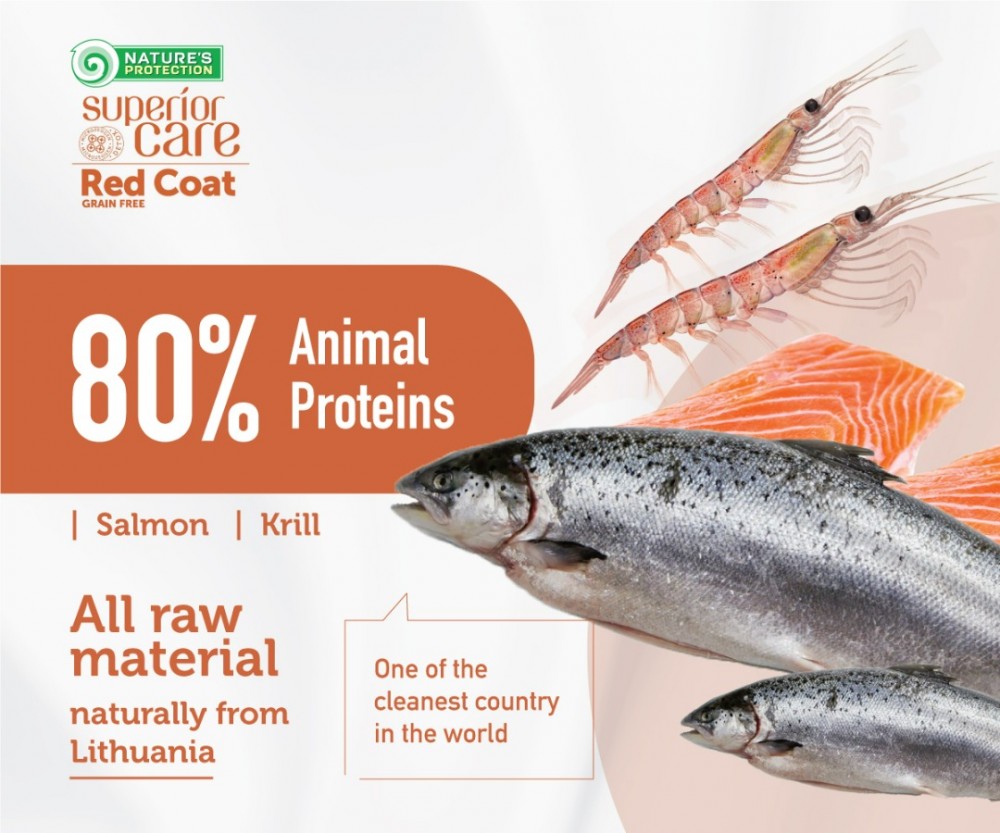 NATURE'S PROTECTION SUPERIOR CARE RED COAT SALMON & KRILL ADULT SMALL BREED 1.5KG DRY DOG FOOD image 6