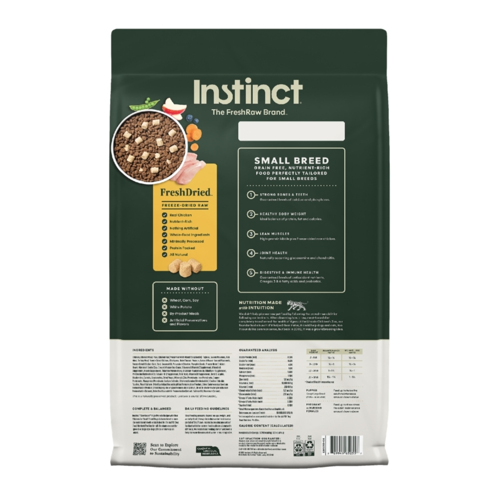 INSTINCT DOG RAW BOOST 4.5KG (10LB) SMALL BREED GRAIN FREE RECIPE WITH REAL CHICKEN DRY DOG FOOD image 3