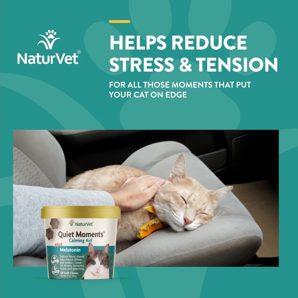 NATURVET QUIET MOMENT CAT CALMING AID SOFT CHEWS 90G (60 TABS) image 2