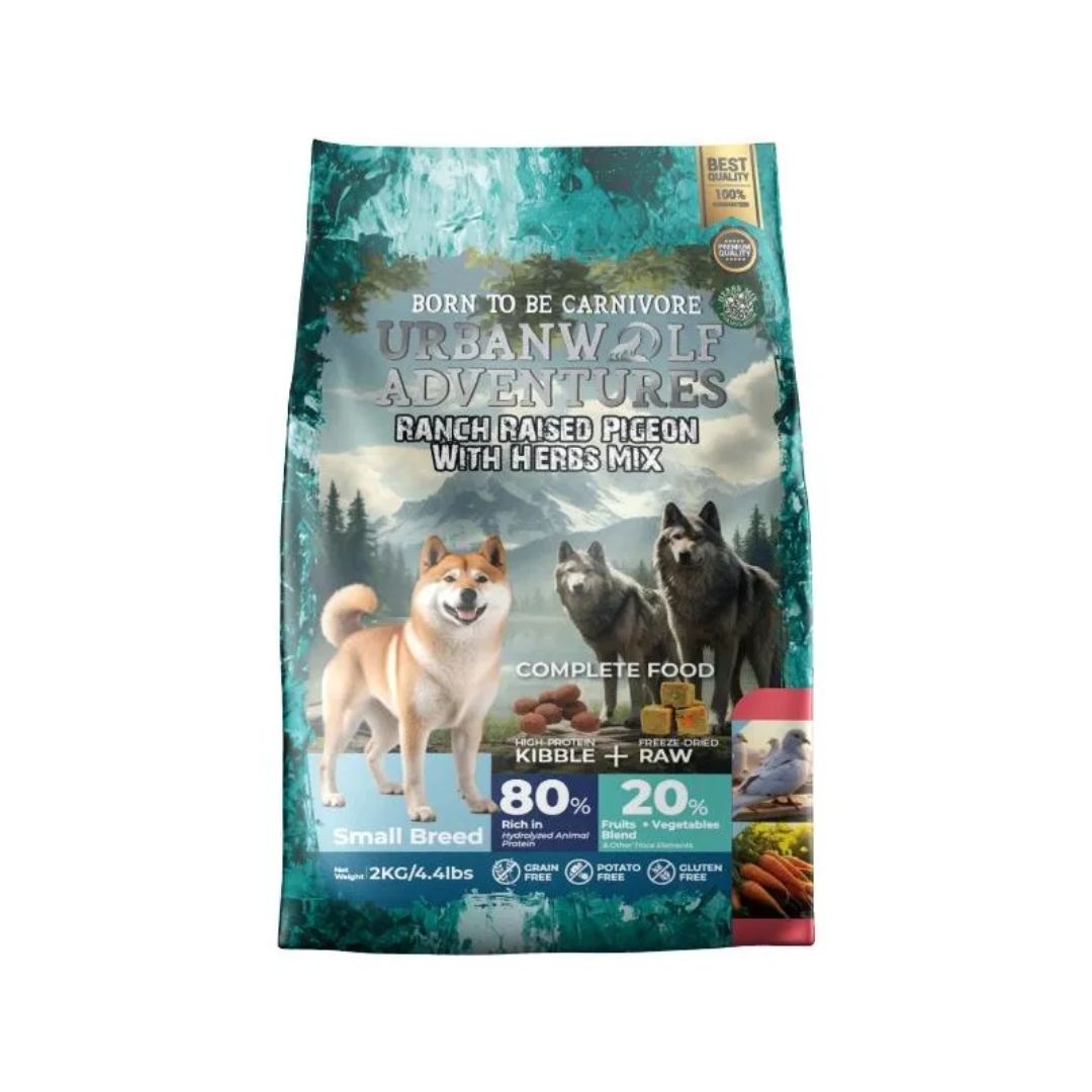URBANWOLF ADVENTURES 2KG KIBBLE & RAW DRY DOG FOOD FOR SMALL BREED DOGS	 image 3