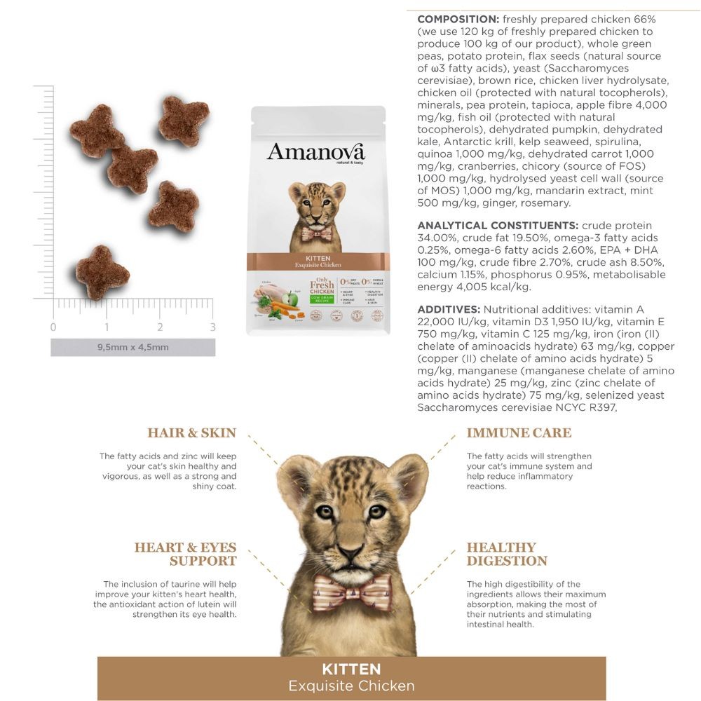 AMANOVA CAT 4KG KITTEN EXQUISITE CHICKEN LOW GRAIN DRY CAT FOOD image 5