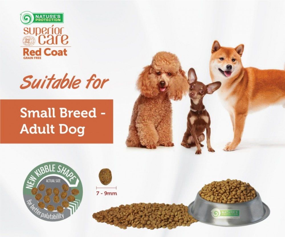 NATURE'S PROTECTION SUPERIOR CARE RED COAT SALMON & KRILL ADULT SMALL BREED 1.5KG DRY DOG FOOD image 2