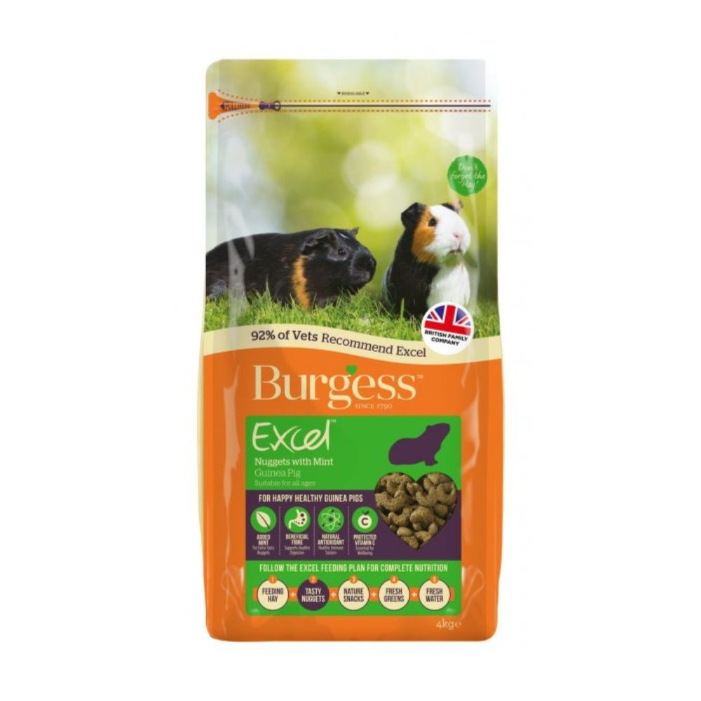BURGESS 4KG EXCEL ADULT GUINEA PIG NUGGETS WITH MINT image 2