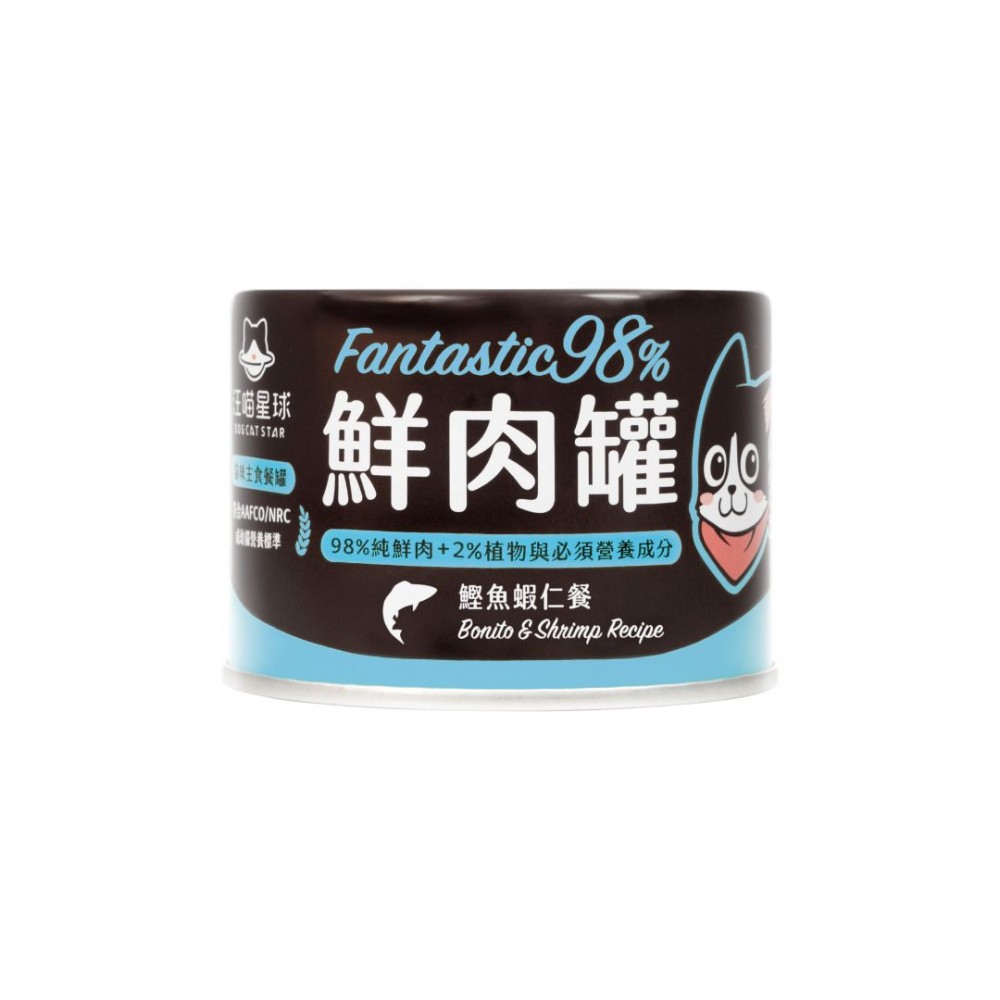 DOGCATSTAR FANTASTIC 98% MEAT CANNED 165G BONITO & SHRIMP WET CAT FOOD image 2