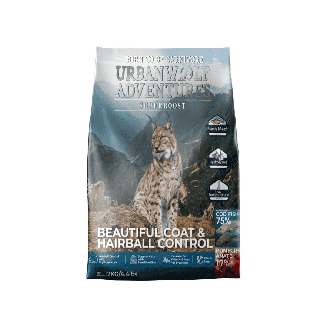 URBANWOLF ADVENTURES SUPERBOOST SERIES BEAUTIFUL COAT & HAIRBALL CONTROL DRY CAT FOOD image 2