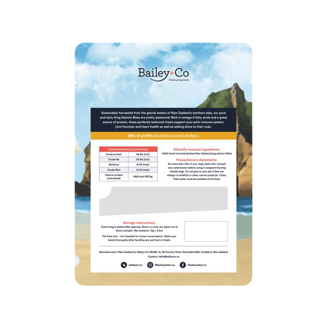 BAILEY+CO FREEZE-DRIED KING SALMON RAW TREAT 70G DOG TREATS image 2