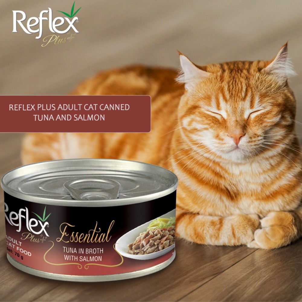 REFLEX PLUS ESSENTIAL TUNA IN BROTH WITH SALMON 70G WET CAT FOOD image 3