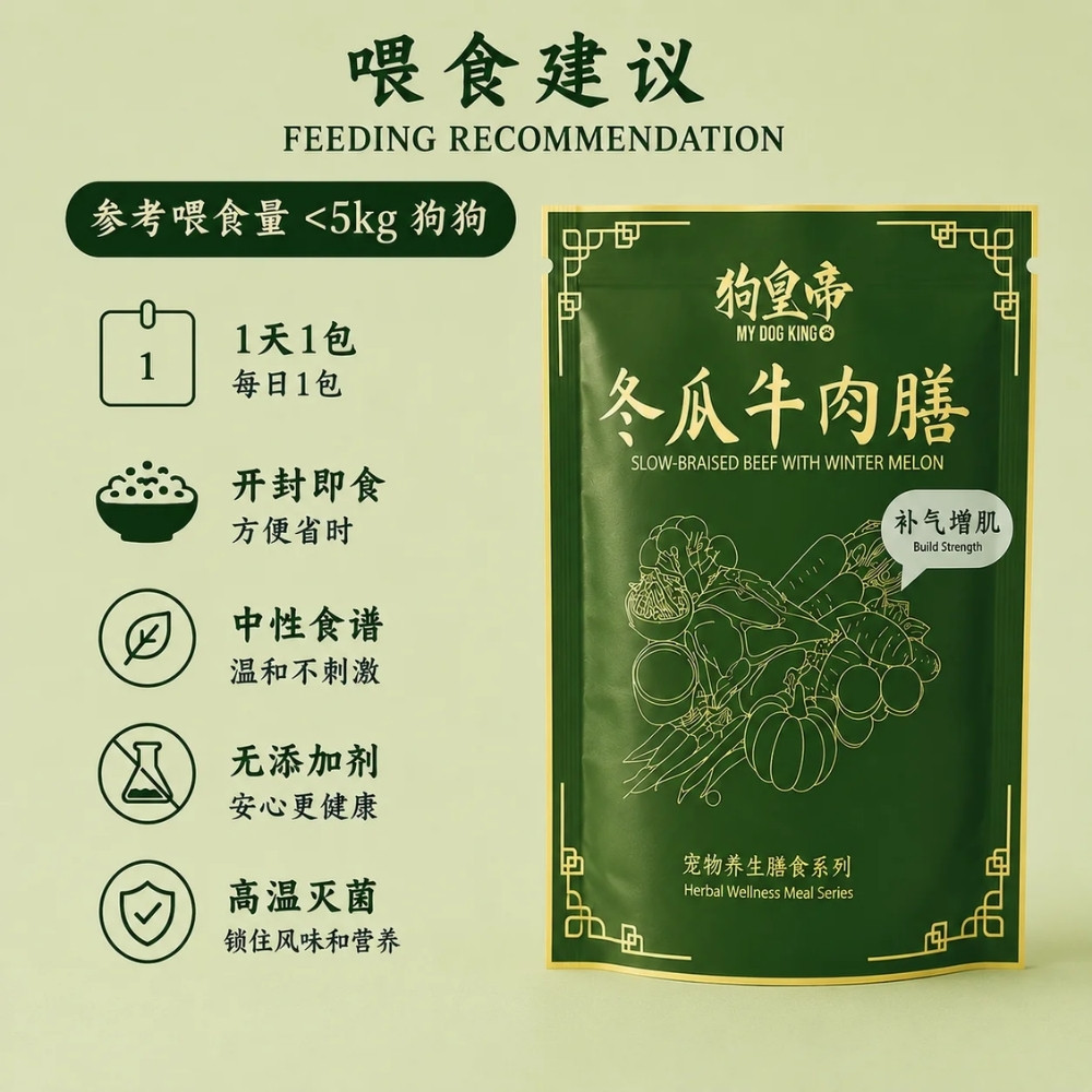 MYDOGKING SINGLE PACK 100G SLOW BRAISED BEEF WITH WINTER MELON COOKED DOG FOOD image 3