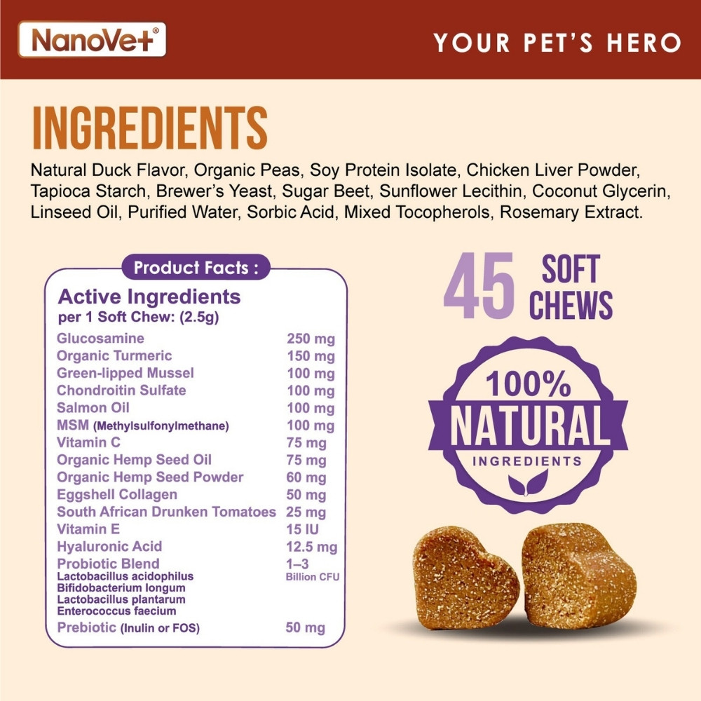 NANOVET HIP + JOINT CHEWS 120PCS image 3
