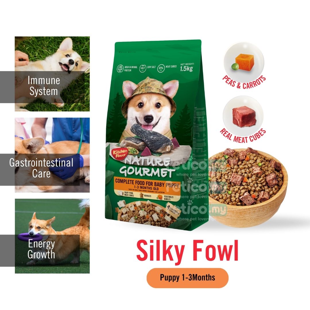 KITCHEN FLAVOR DOG 1.5KG NATURE GOURMET COMPLETE FOOD FOR BABY PUPPY SILKY FOWL image 2