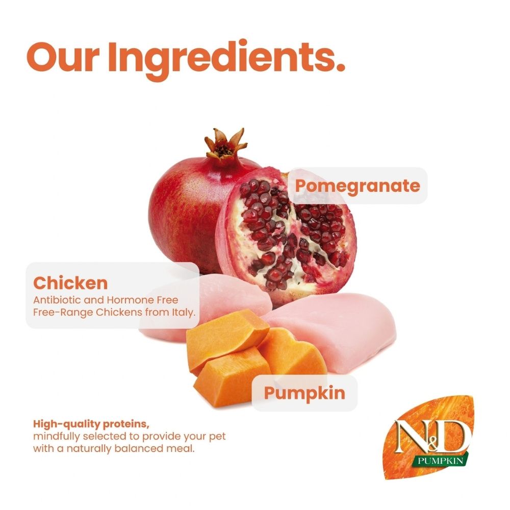 FARMINA N&D 2.5KG PUMPKIN CHICKEN & POMEGRANATE PUPPY MINI DRY DOG FOOD image 6