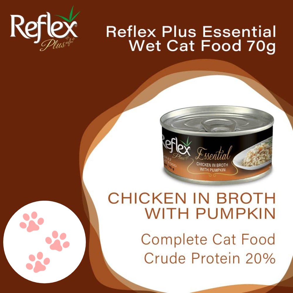 REFLEX PLUS ESSENTIAL CHICKEN IN BROTH WITH PUMPKIN 70G WET CAT FOOD image 3