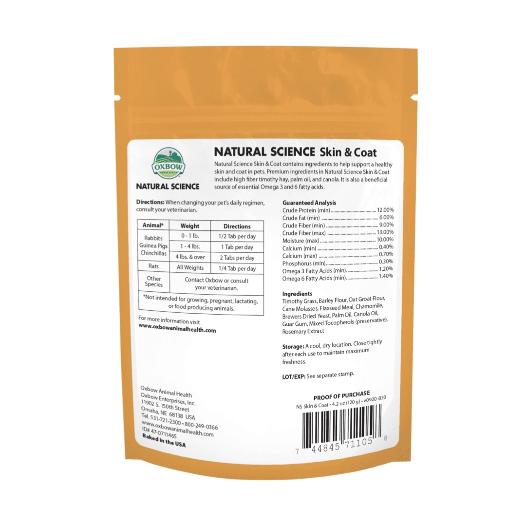 OXBOW NATURAL SCIENCE SKIN & COAT SUPPORT SUPPLEMENTS 120G 4.2OZ image 3