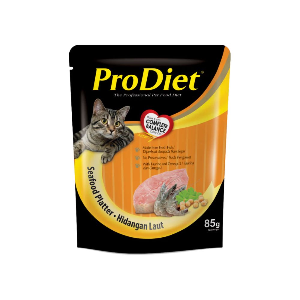 PRODIET POUCH 85G SEAFOOD PLATTER WET CAT FOOD image 1