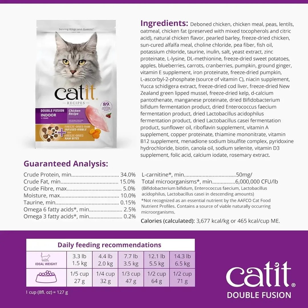 CATIT RECIPES DOUBLE FUSION 1.8KG INDOOR CAT DRY CAT FOOD image 5