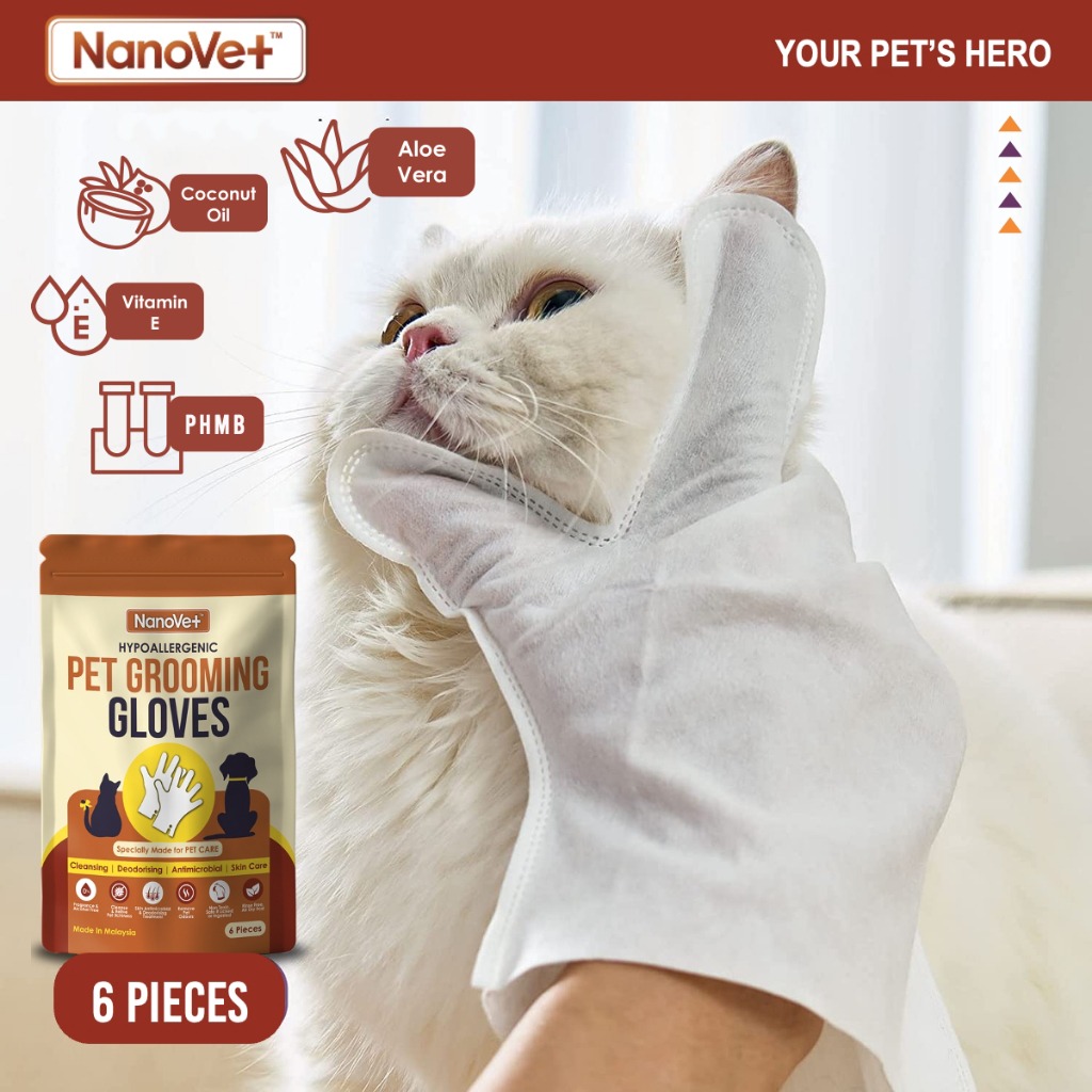 NANOVET PET GROOMING GLOVES 6PCS image 3