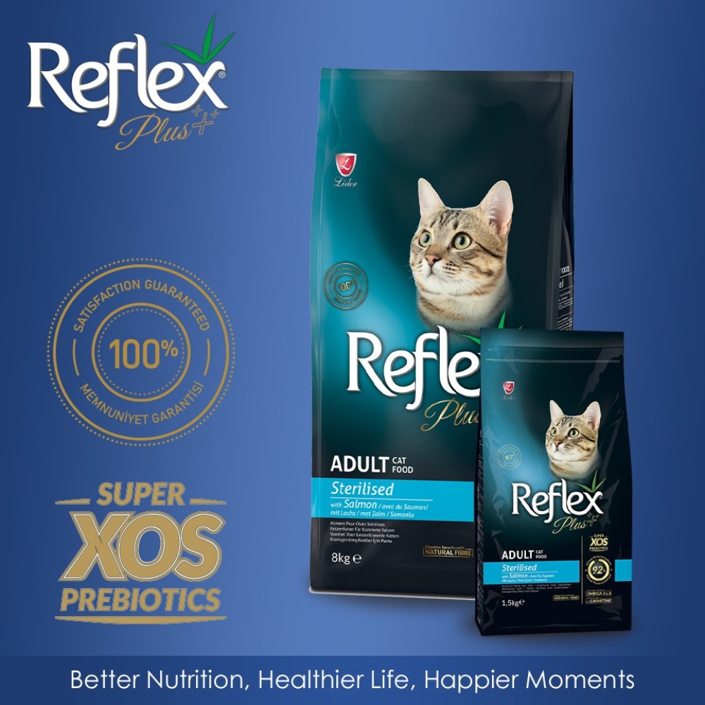 REFLEX PLUS CAT 8KG STERILIZED SALMON DRY CAT FOOD image 2