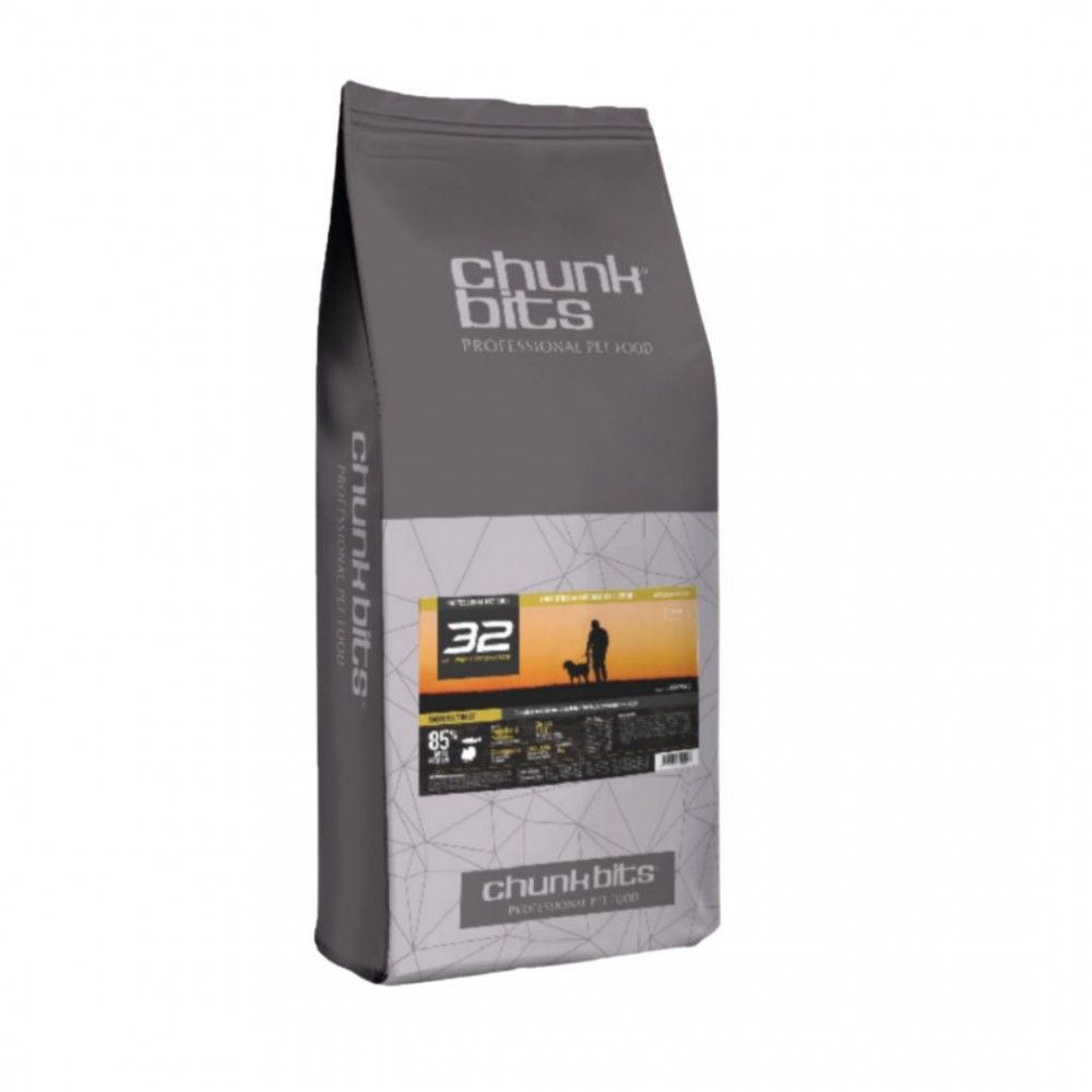 CHUNKBITS DOG 13KG HI-PERFORMANCE 32 SALMON & TURKEY DRY DOG FOOD image 2