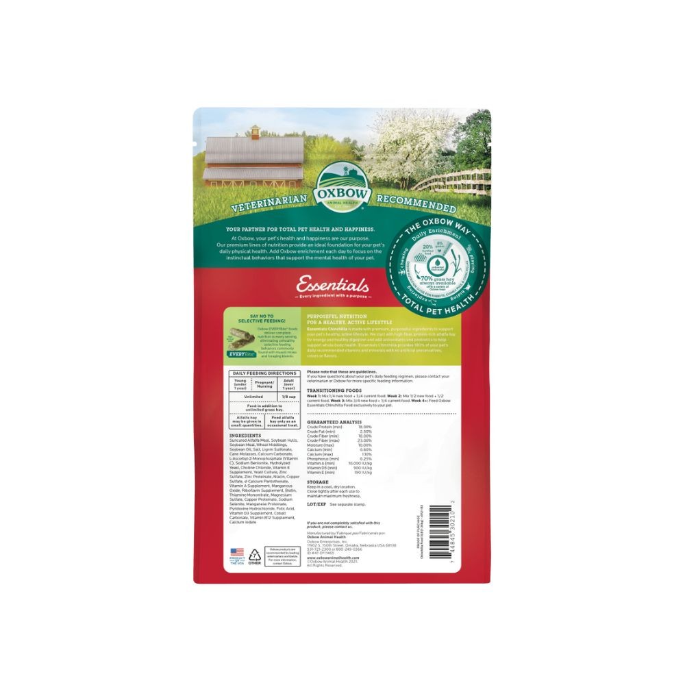 OXBOW FORTIFIED NUTRITION CHINCHILLA FOOD 1.36KG 3LBS image 3