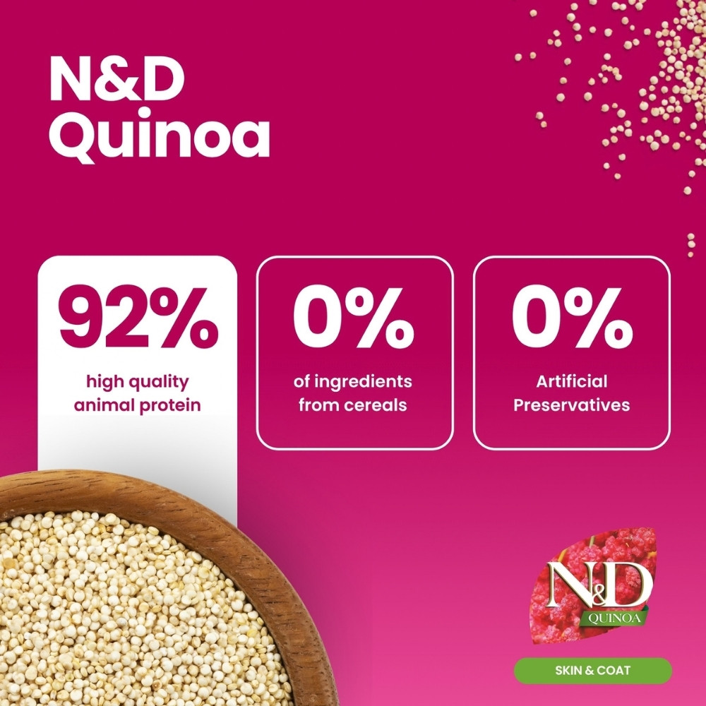 FARMINA N&D 2.5KG QUINOA SKIN & COAT HERRING ADULT MINI DRY DOG FOOD image 7