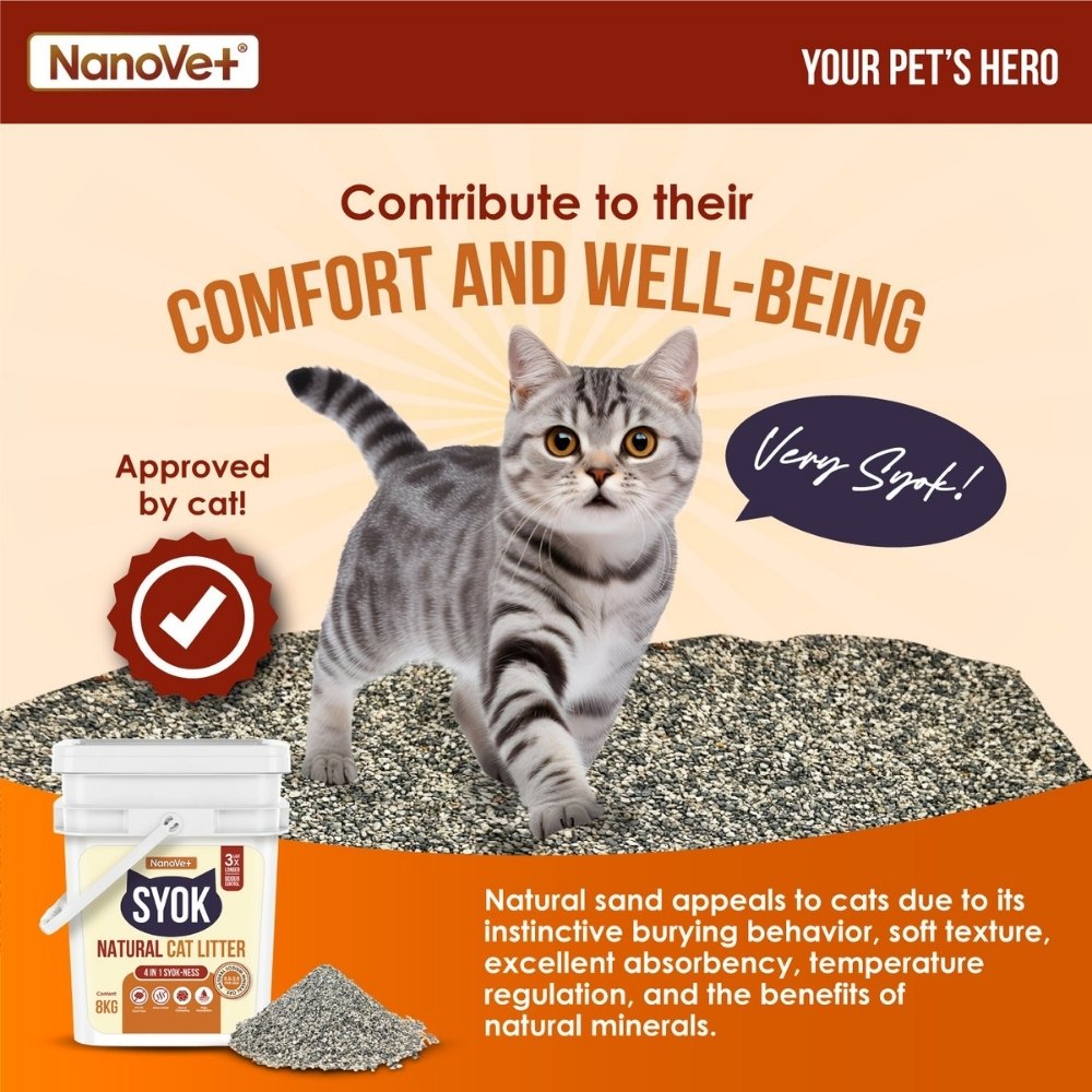 NANOVET SYOK NATURAL REFILL BAG 4.5KG CAT LITTER image 4