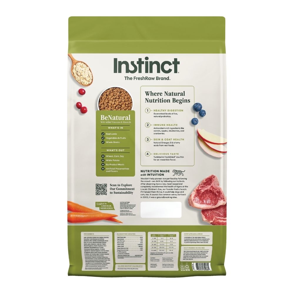 INSTINCT DOG BE NATURAL 10.8KG (24LB) REAL LAMB & OATMEAL RECIPE DRY DOG FOOD image 8