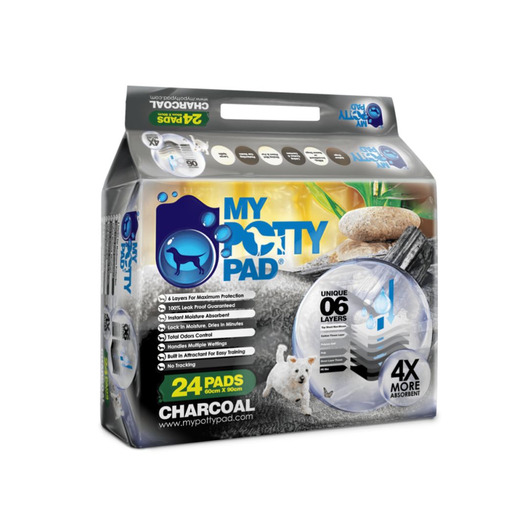 MY POTTY PAD CHARCOAL TRAINING PEE PADS 24PCS 60X90CM image 1