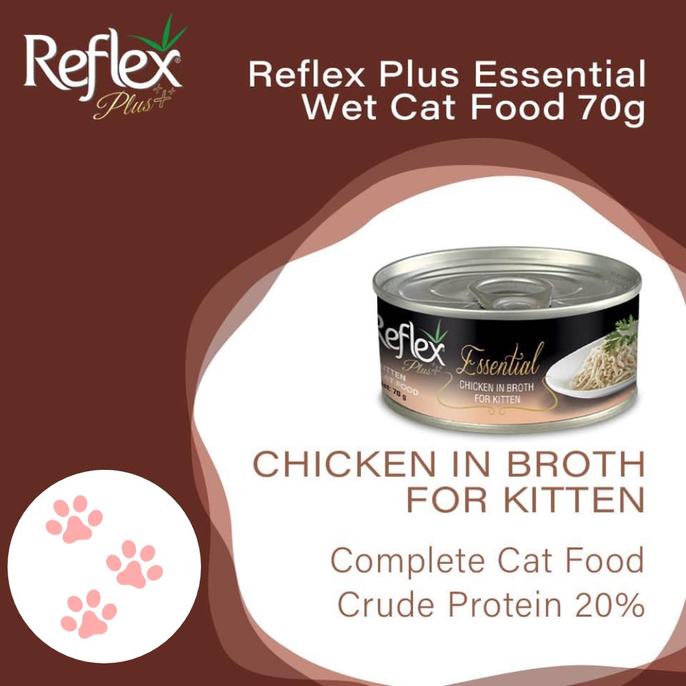 REFLEX PLUS ESSENTIAL CHICKEN IN BROTH FOR KITTEN 70G WET CAT FOOD image 3