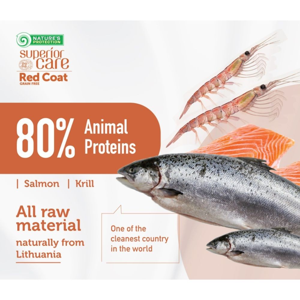 NATURE'S PROTECTION SUPERIOR CARE RED COAT SALMON & KRILL JUNIOR SMALL BREED 1.5KG DRY DOG FOOD image 3