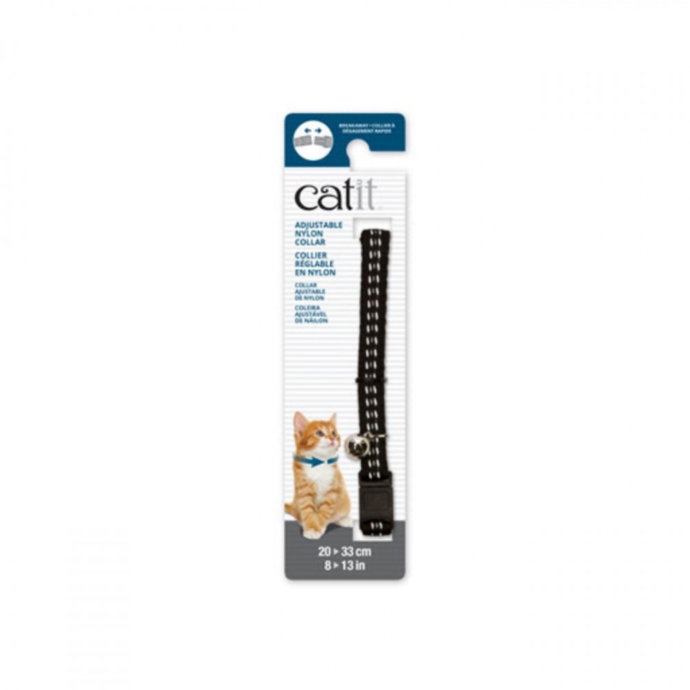 CATIT ADJUSTABLE NYLON COLLAR REFLECTIVE BLACK 20-30CM (8-13IN) image 2