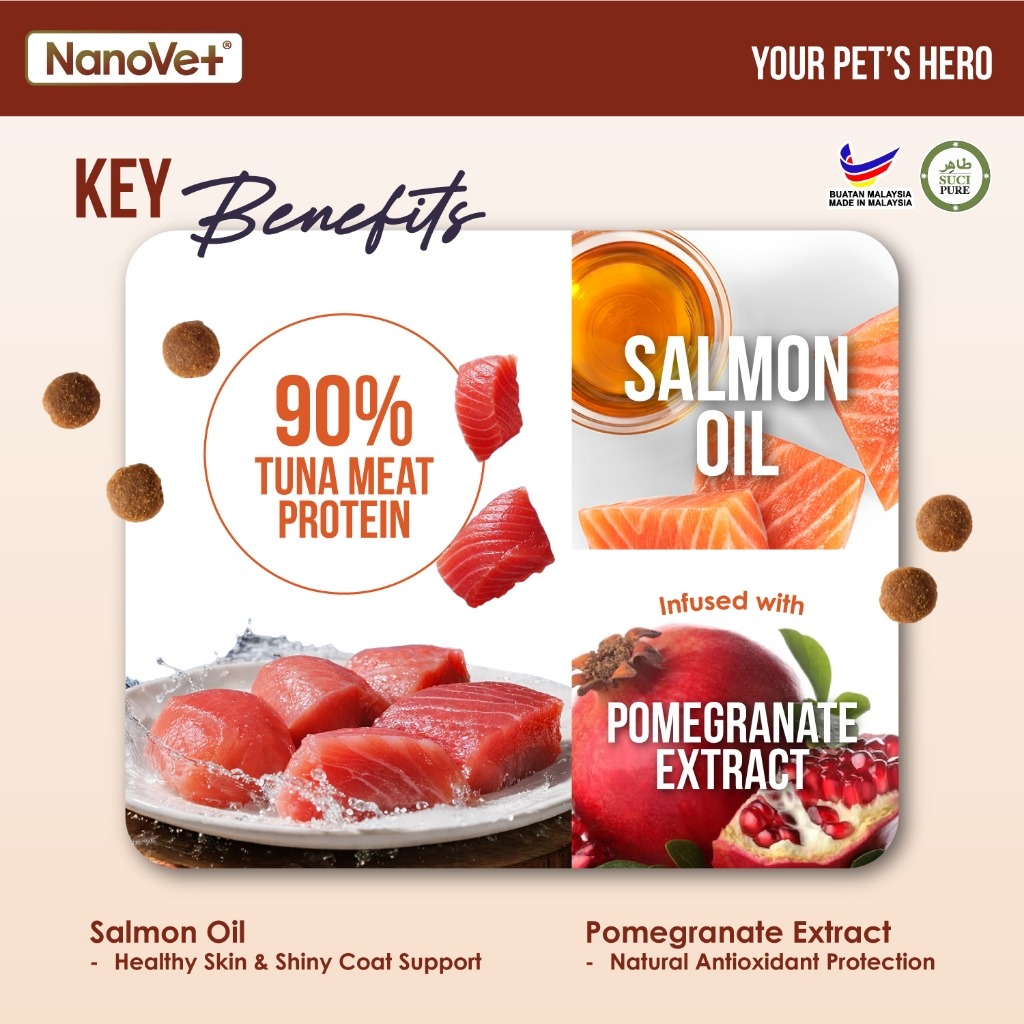 NANOVET SEDAP SKIN + COAT 1.8KG DRY CAT FOOD image 3