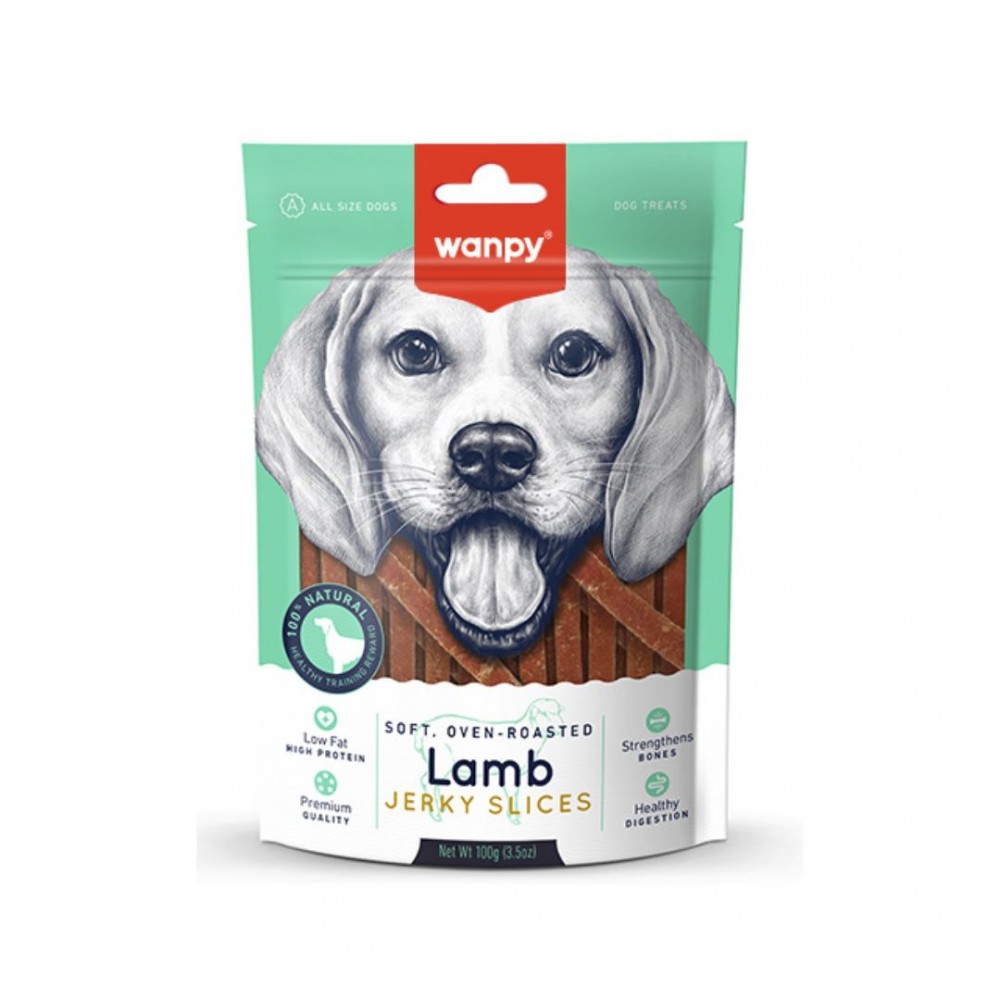 WANPY SOFT LAMB JERKY SLICE 100G DOG SNACK image 2