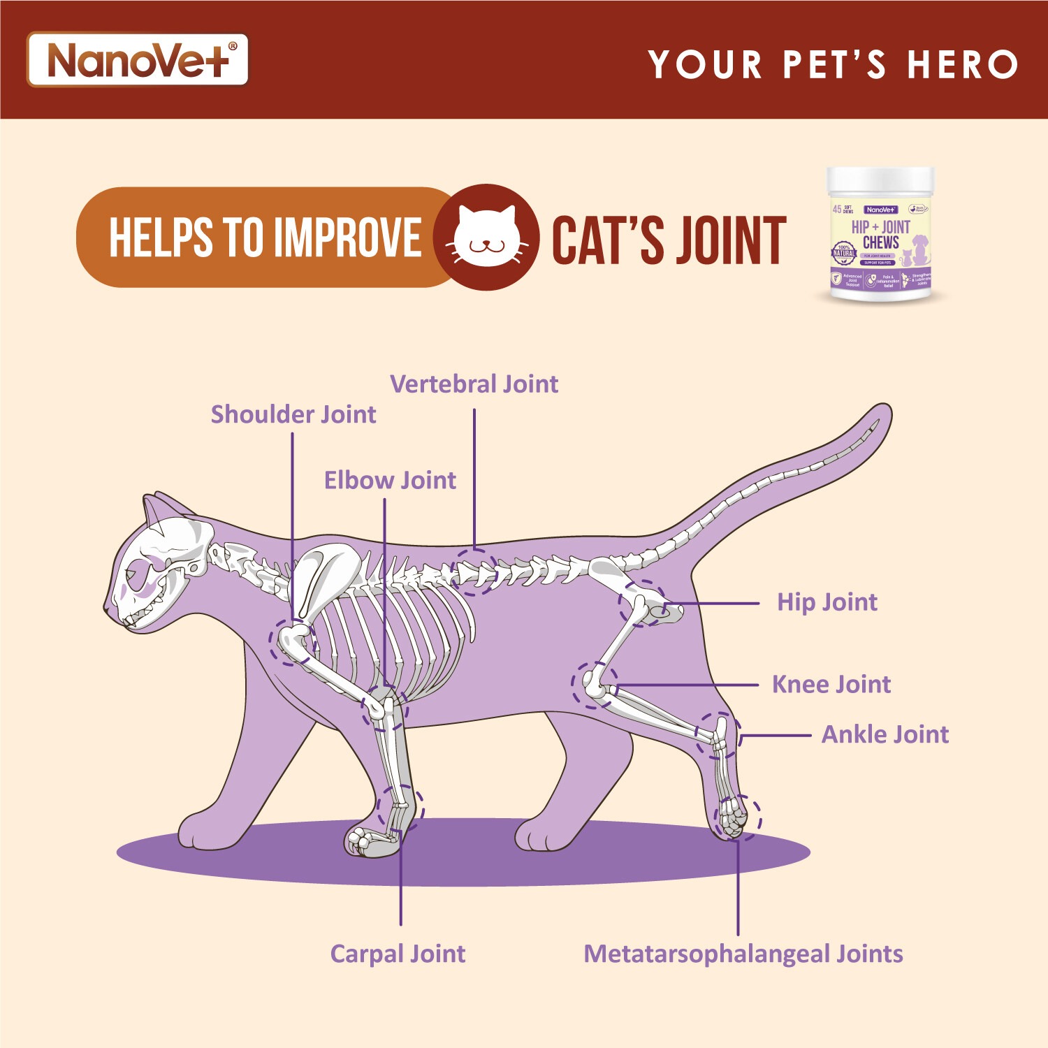 NANOVET HIP + JOINT CHEWS 120PCS image 7