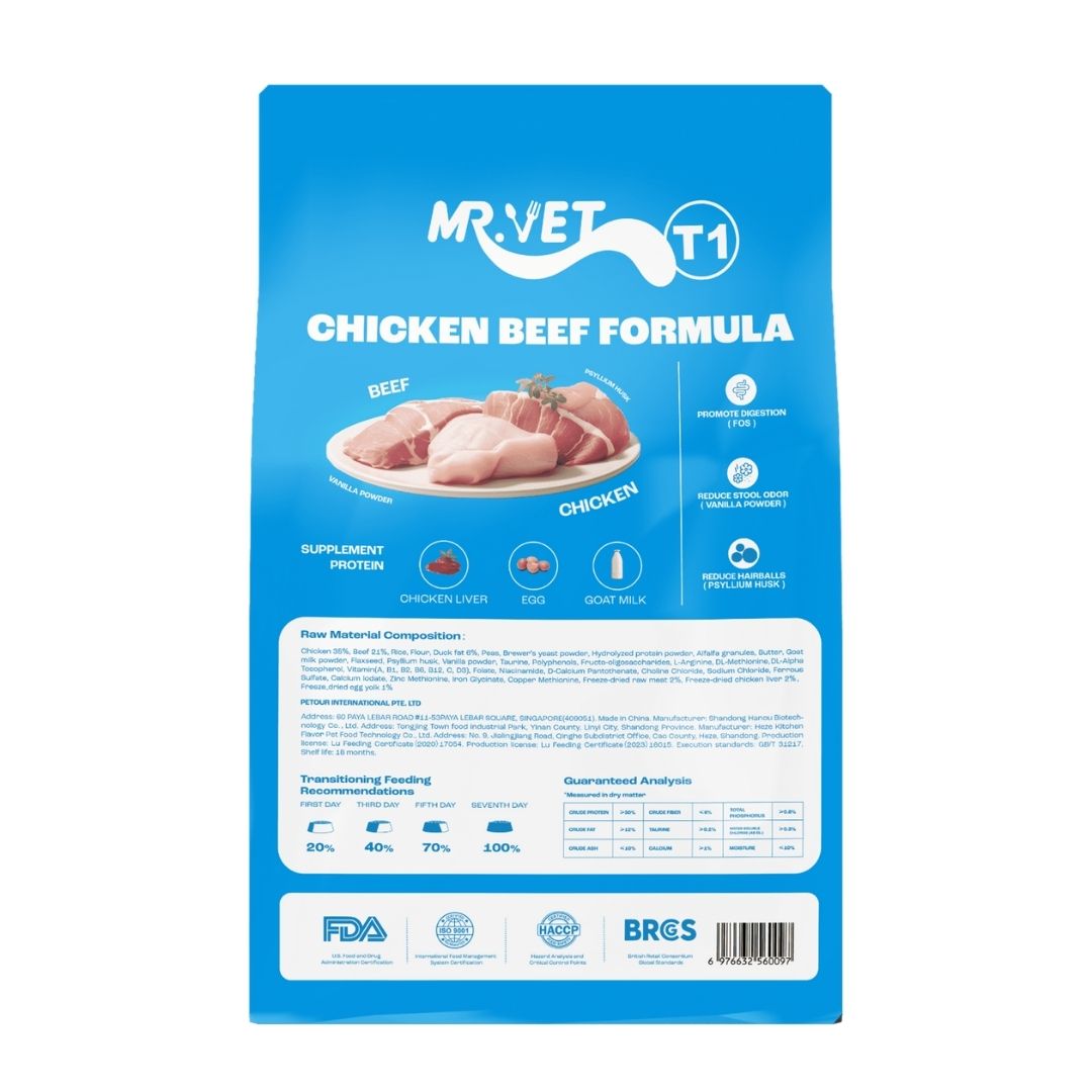 MR.VET CAT 1KG CHICKEN BEEF DIGESTION CARE FORMULA DRY CAT FOOD image 2