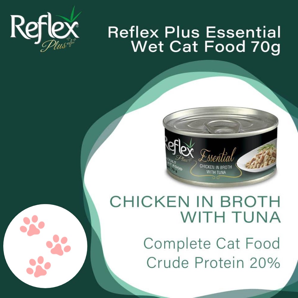 REFLEX PLUS ESSENTIAL CHICKEN IN BROTH WITH TUNA 70G WET CAT FOOD image 3