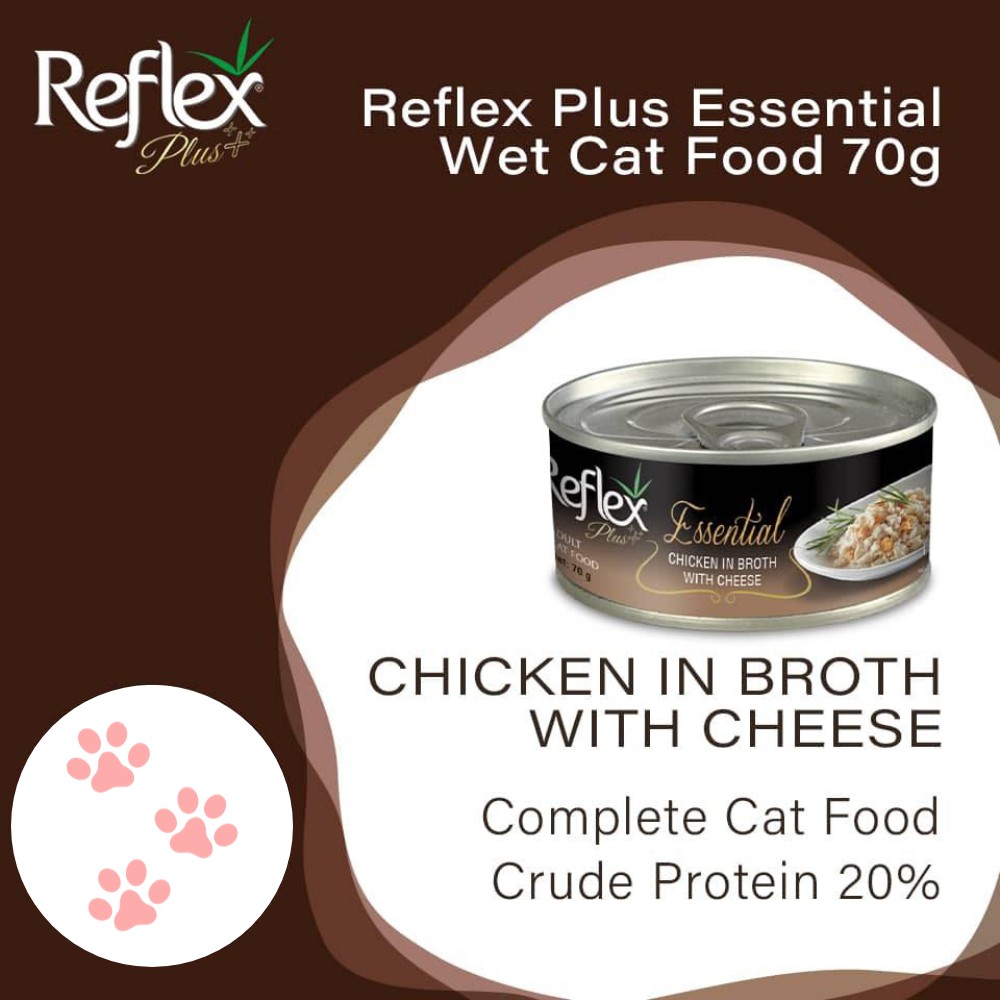 REFLEX PLUS ESSENTIAL CHICKEN IN BROTH WITH CHEESE 70G WET CAT FOOD image 3