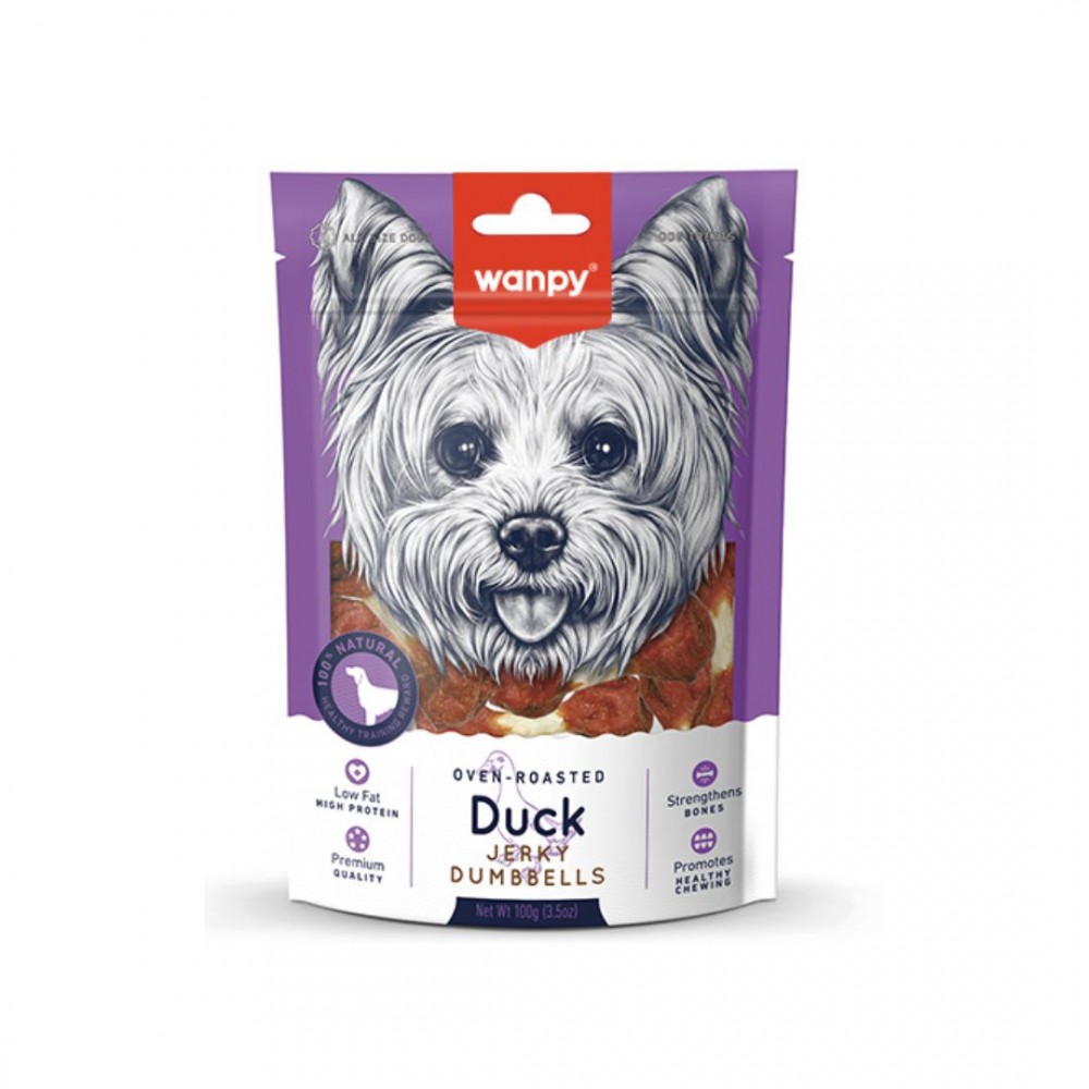 WANPY DUCK JERKY DUMBELL 100G DOG SNACK image 2