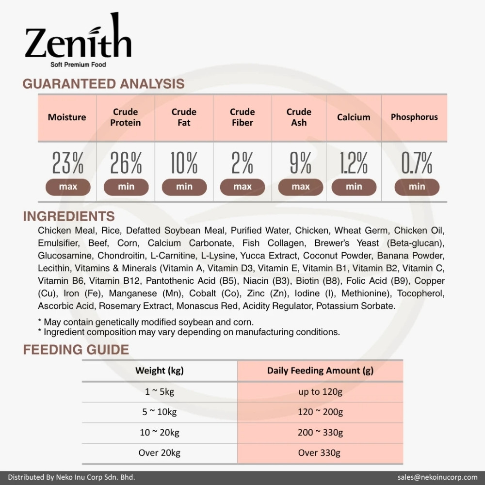 ZENITH SOFT KIBBLE 3KG ADULT CHICKEN & BEEF DRY DOG FOOD image 3