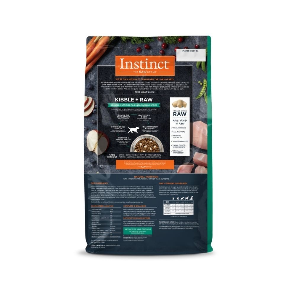 INSTINCT DOG RAW BOOST 9KG (20LB) LARGE BREED PUPPY GRAIN FREE RECIPE WITH REAL CHICKEN DRY DOG FOOD image 3