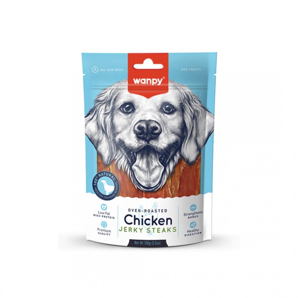 WANPY CHICKEN JERKY STEAK 100G DOG SNACK image 2