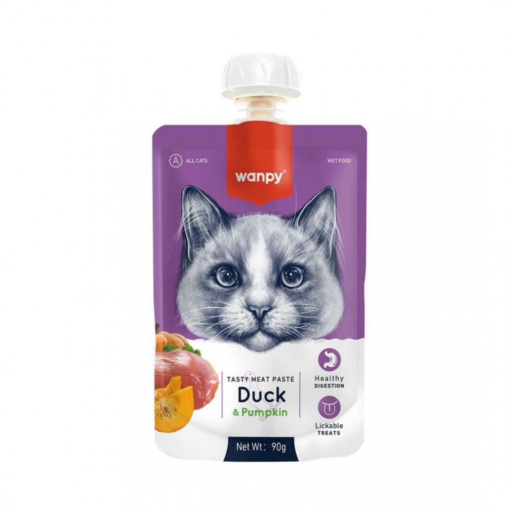 WANPY CAT 90G DUCK + PUMPKIN TASTY MEAT PASTE image 2